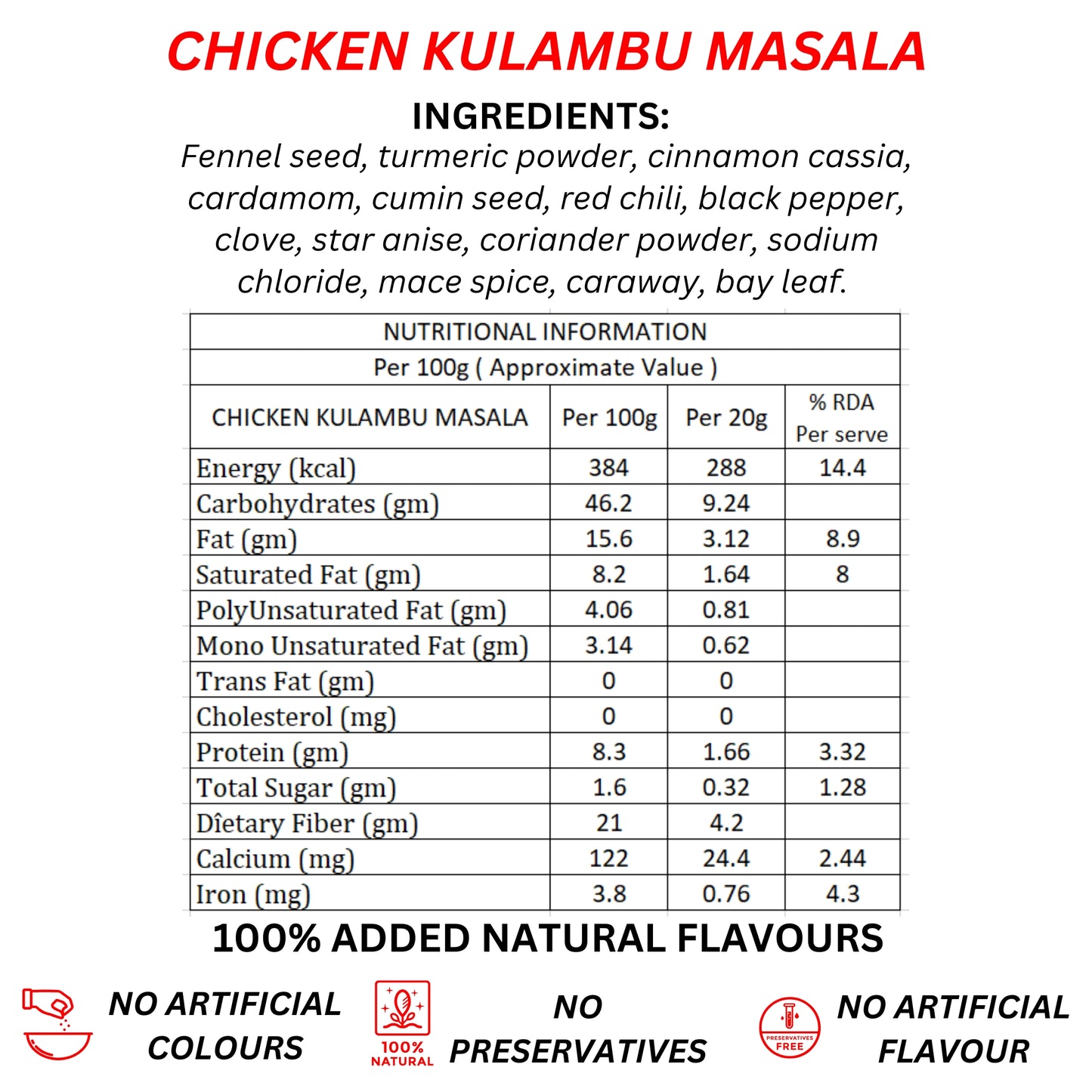 CHICKEN KULAMBU MASALA 200Grm