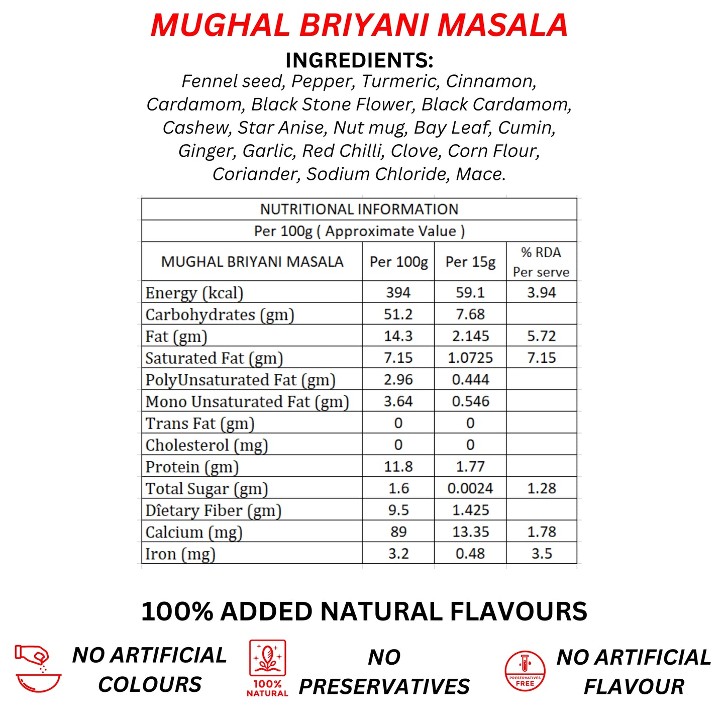 MUGHAL BRIYANI MASALA 200Grm